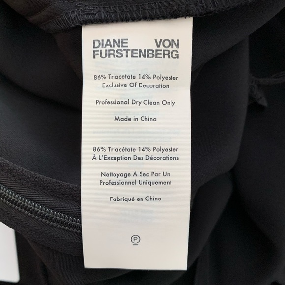 DVF Diane von Furstenberg Sura black satin gown long maxi dress formal new 0 - Picture 5 of 7